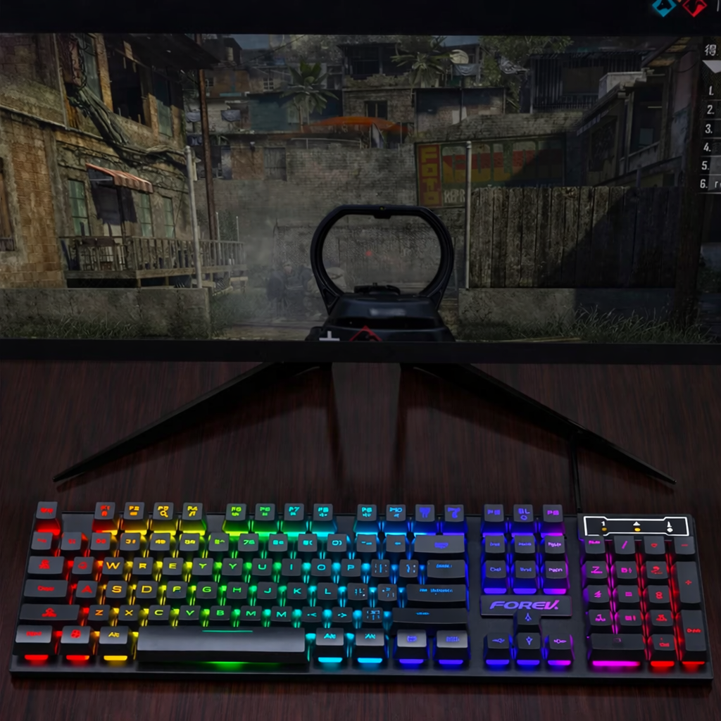 Clavier Mécanique Rétroéclairé RGB, Ensemble Clavier + Souris Pour Gamer