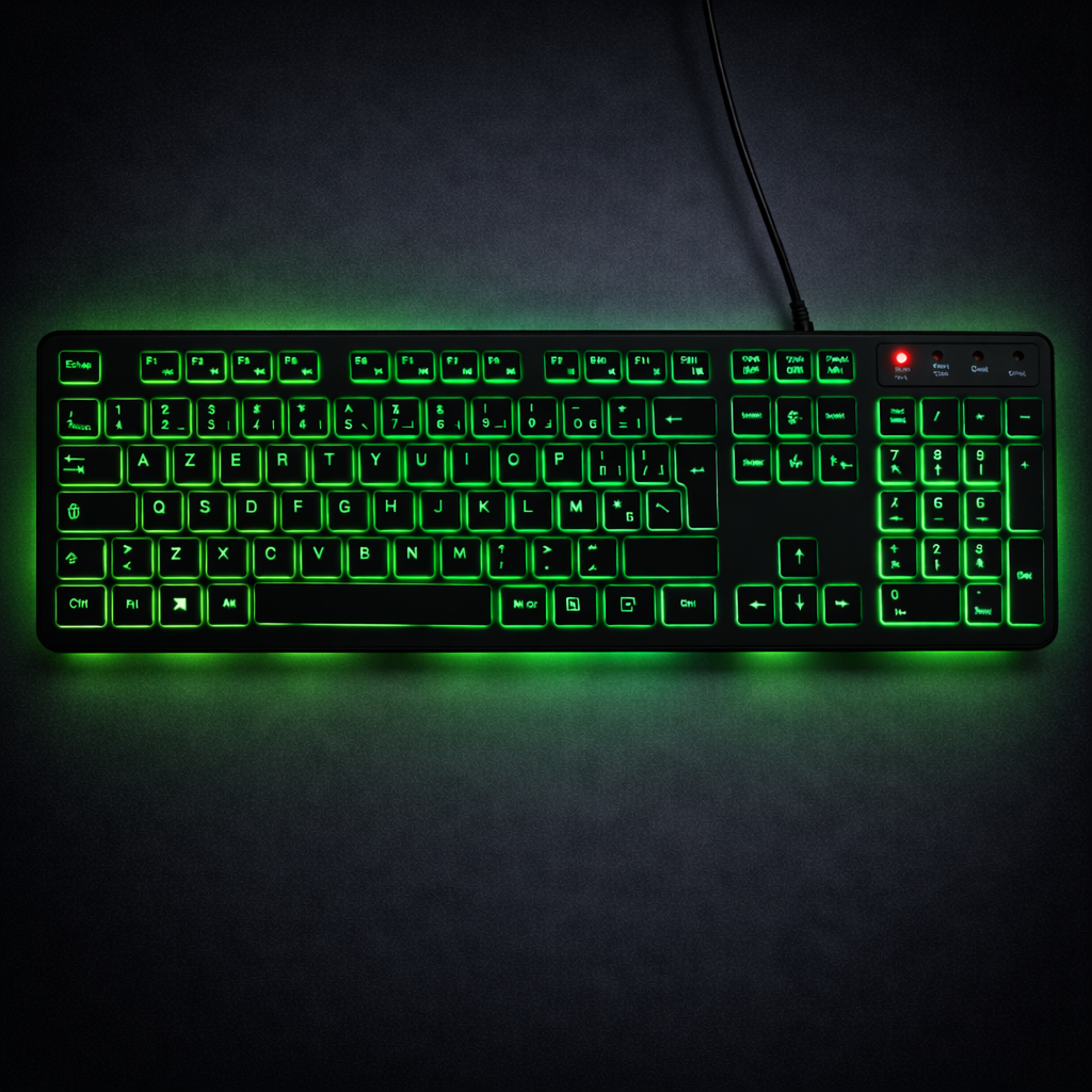 Clavier Gaming Filaire Rétroéclairé,  Pour Tout Type d'Appareil