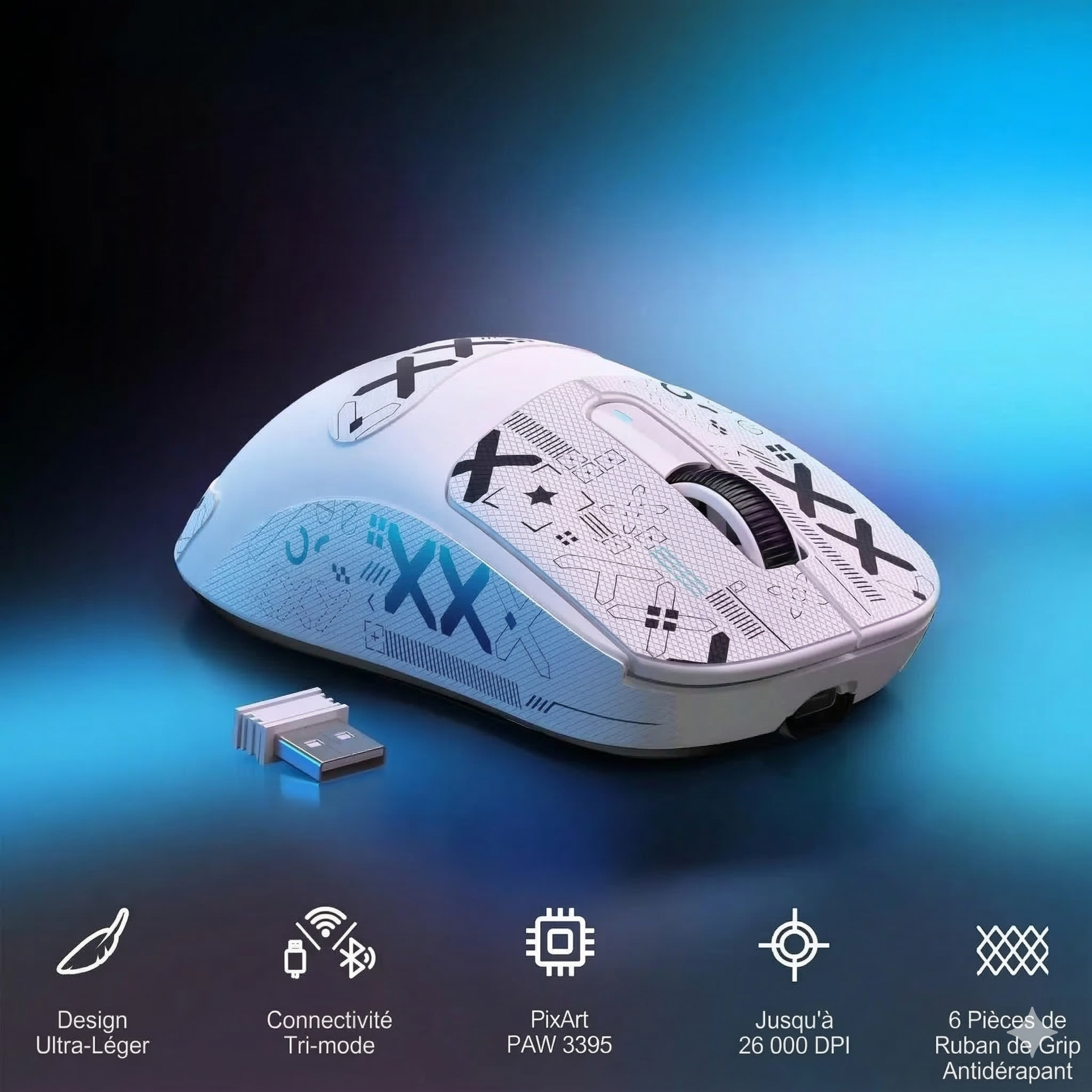 Souris Légère Avec Grip Anti-Dérapant